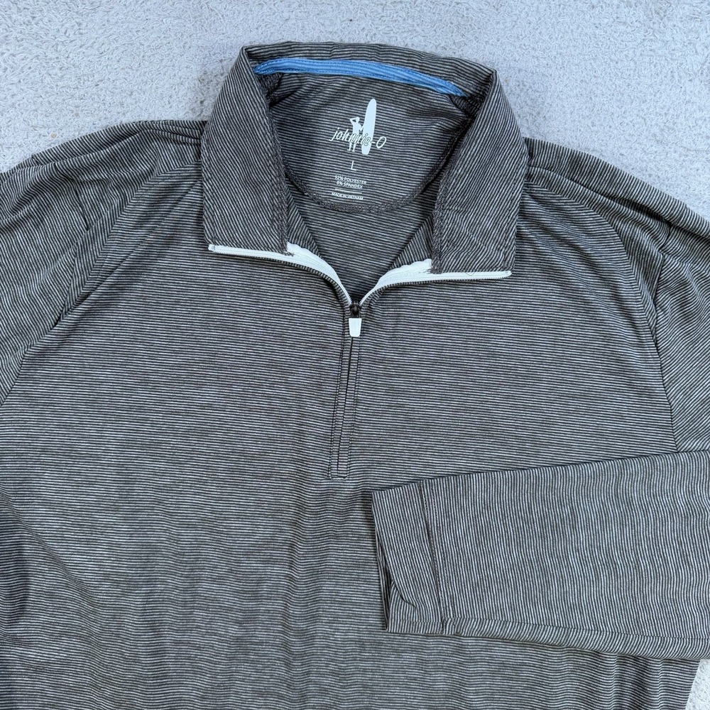 Johnnie-O Pullover Mens Large Grey 1/4 Zip Long Sleeve Stretch Golf Performance